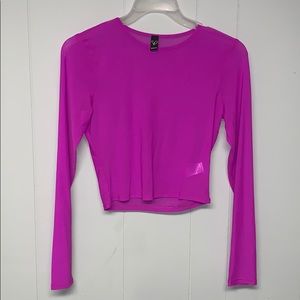 Windsor long sleeve mesh neon top